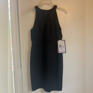 Macy's, Medium Black dress, Never Worn, New with Tags, Clasp back, mesh on waist